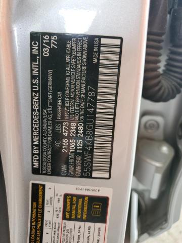 2016 Mercedes-Benz C 300 4Matic VIN: 55SWF4KB8GU147787 Lot: 53733324