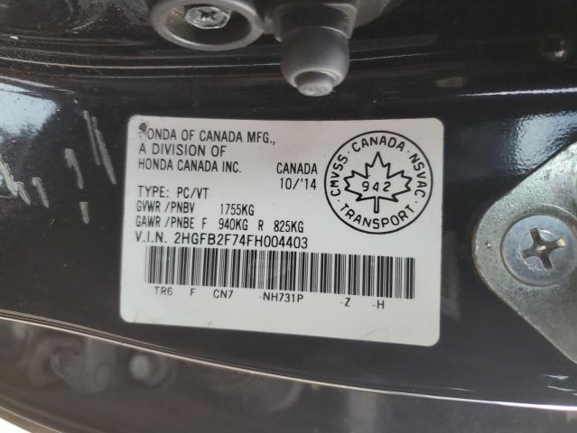 2015 HONDA CIVIC SE 2HGFB2F74FH004403