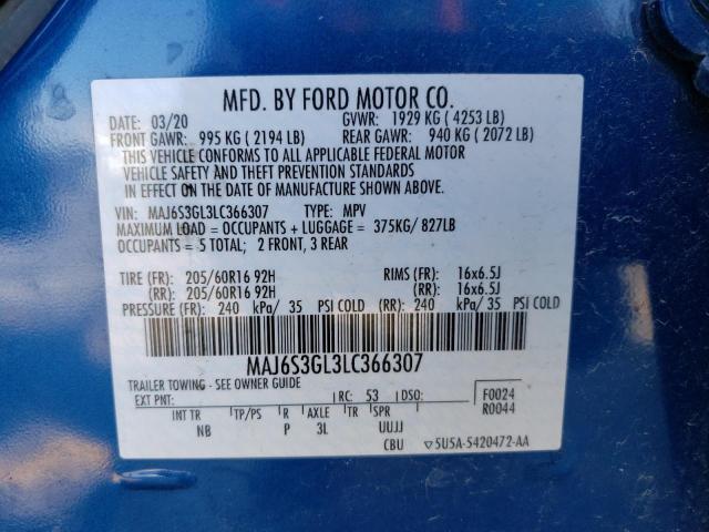 2020 FORD ECOSPORT S - MAJ6S3GL3LC366307