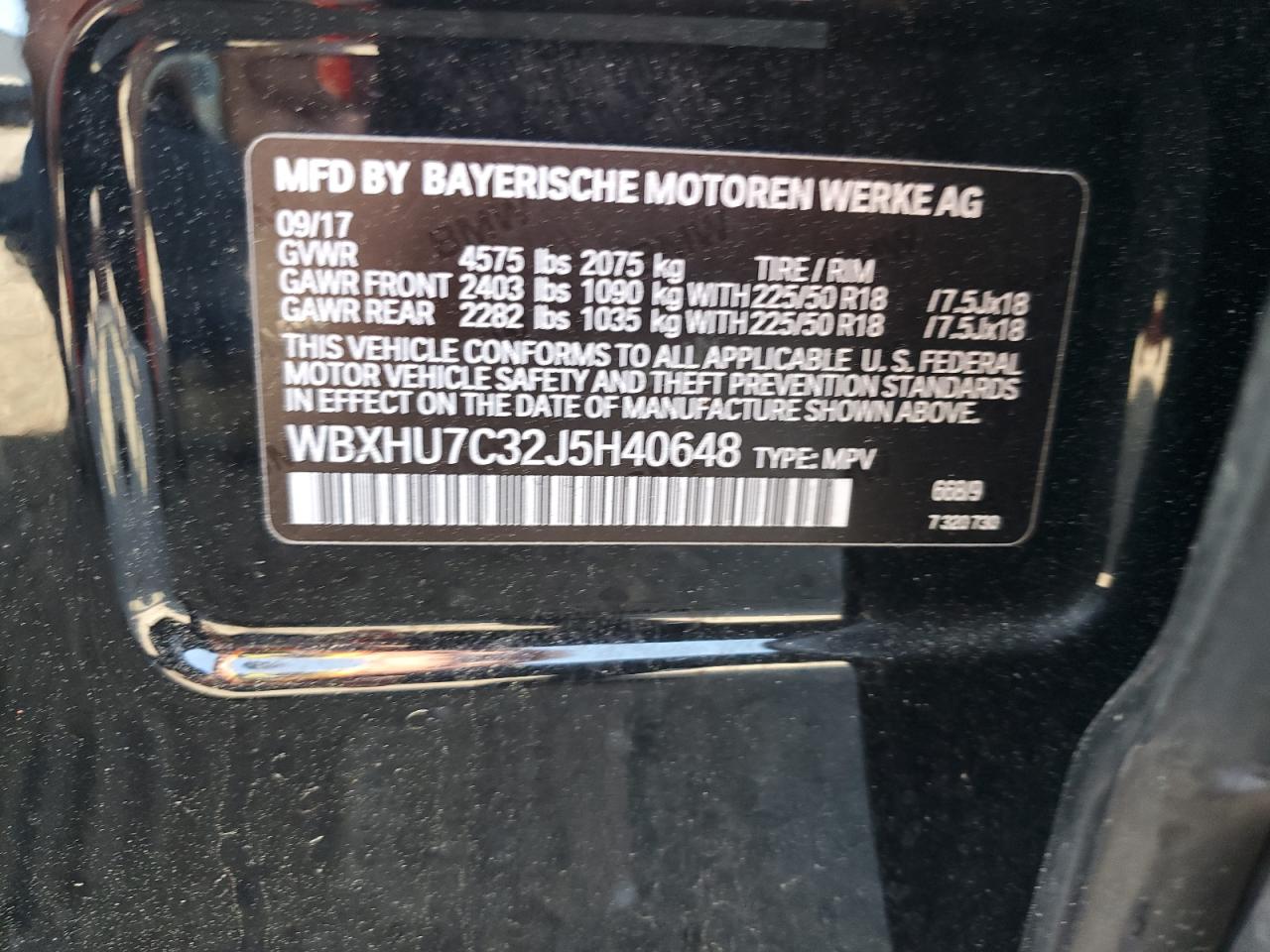 WBXHU7C32J5H40648 2018 BMW X1 Sdrive28I