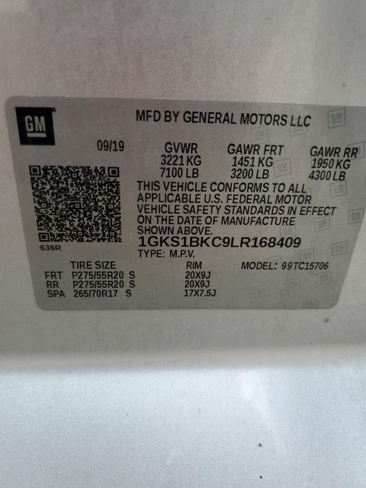 1GKS1BKC9LR168409 2020 GMC Yukon Slt