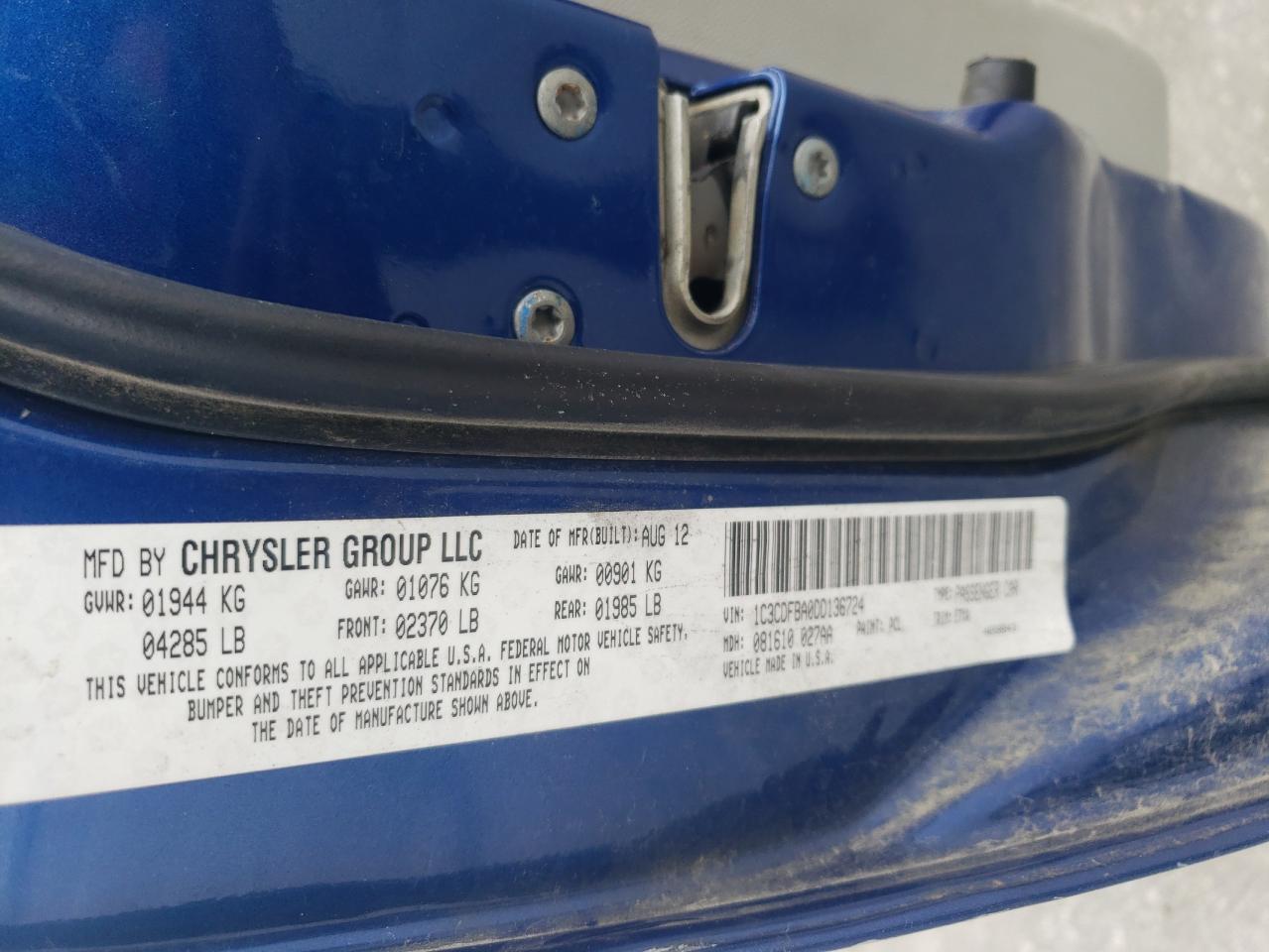 1C3CDFBA0DD136724 2013 Dodge Dart Sxt