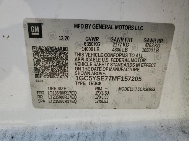 2021 CHEVROLET 3500 SILVE - 1GC5YSE77MF157205