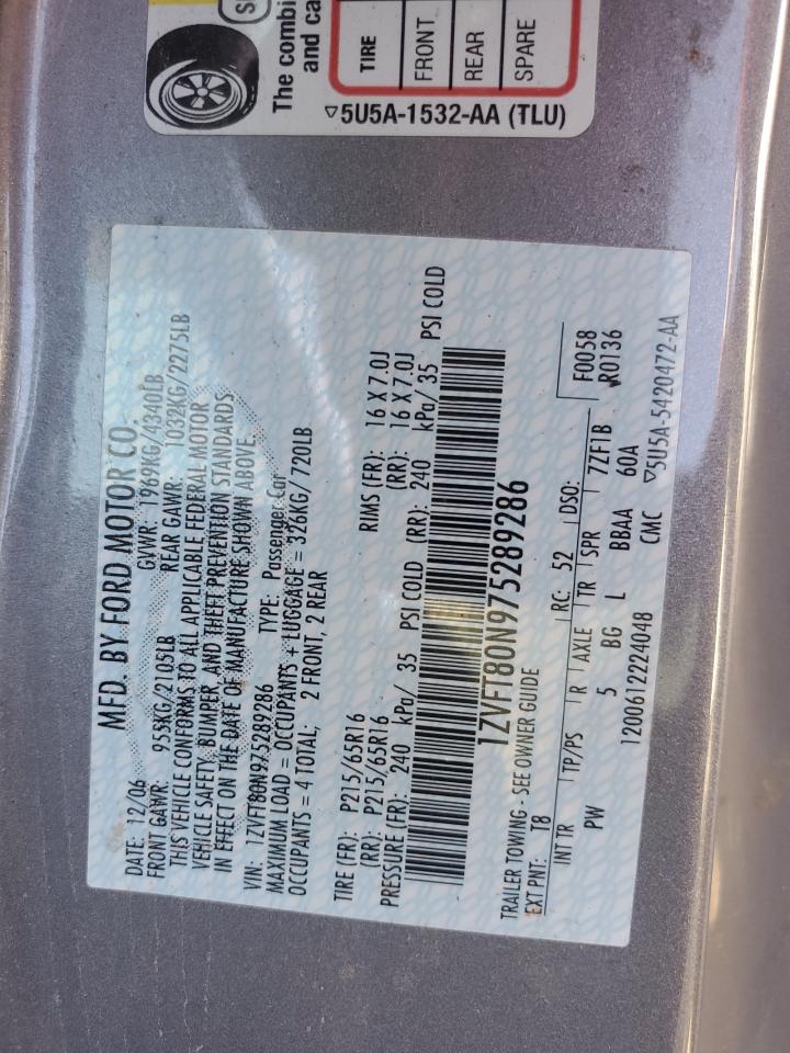 1ZVFT80N975289286 2007 Ford Mustang