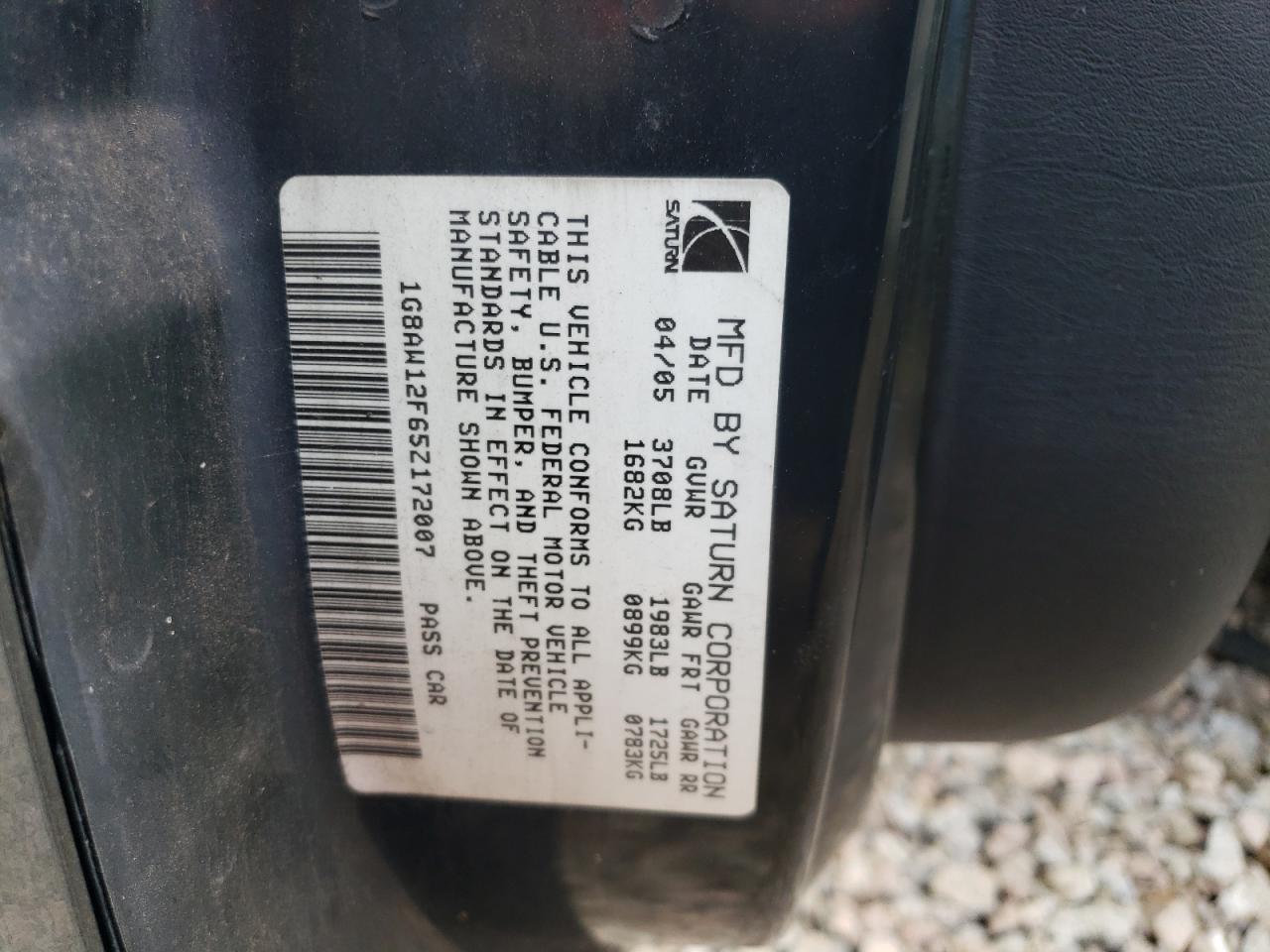 1G8AW12F65Z172007 2005 Saturn Ion Level 3