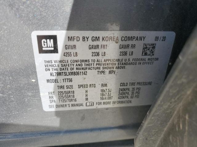 2021 Chevrolet Trailblazer Rs VIN: KL79MTSLXMB061142 Lot: 55911304