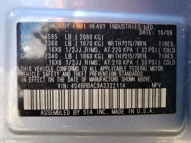 2010 Subaru Outback 2.5I VIN: 4S4BRBAC9A3332114 Lot: 57068784