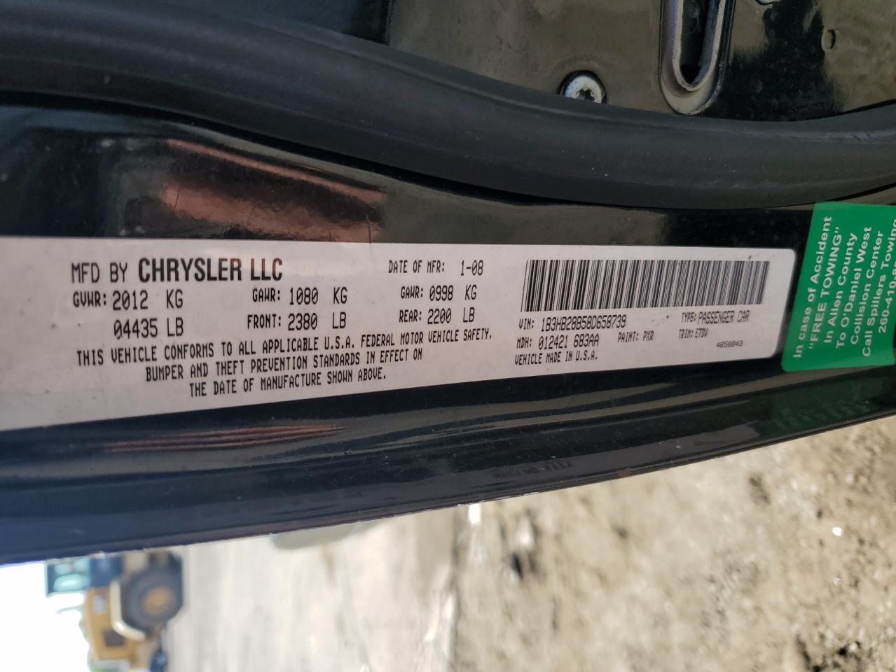 1B3HB28B58D658739 2008 Dodge Caliber