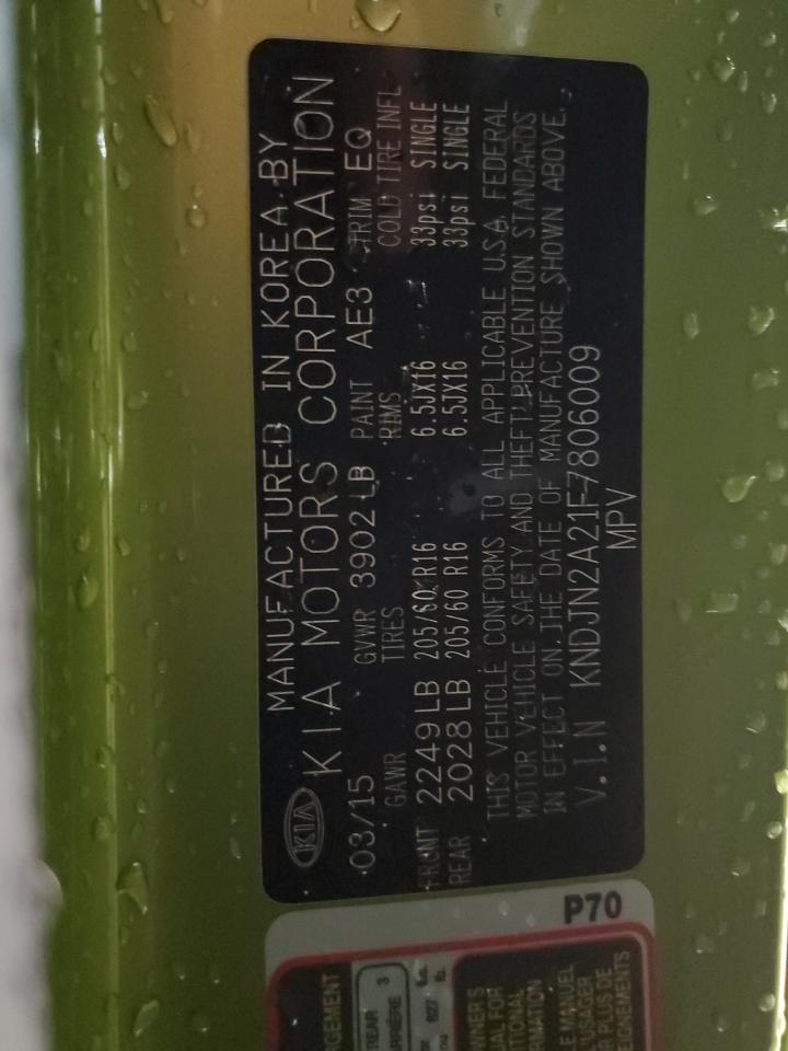 KNDJN2A21F7806009 2015 Kia Soul