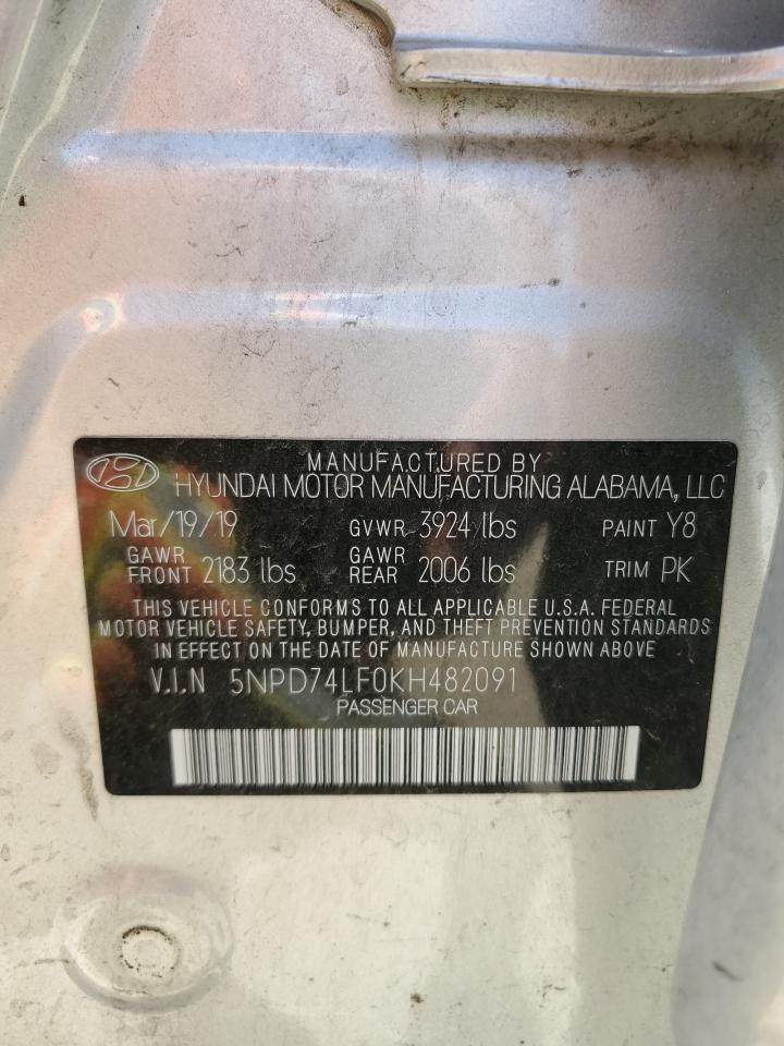 5NPD74LF0KH482091 2019 Hyundai Elantra Se