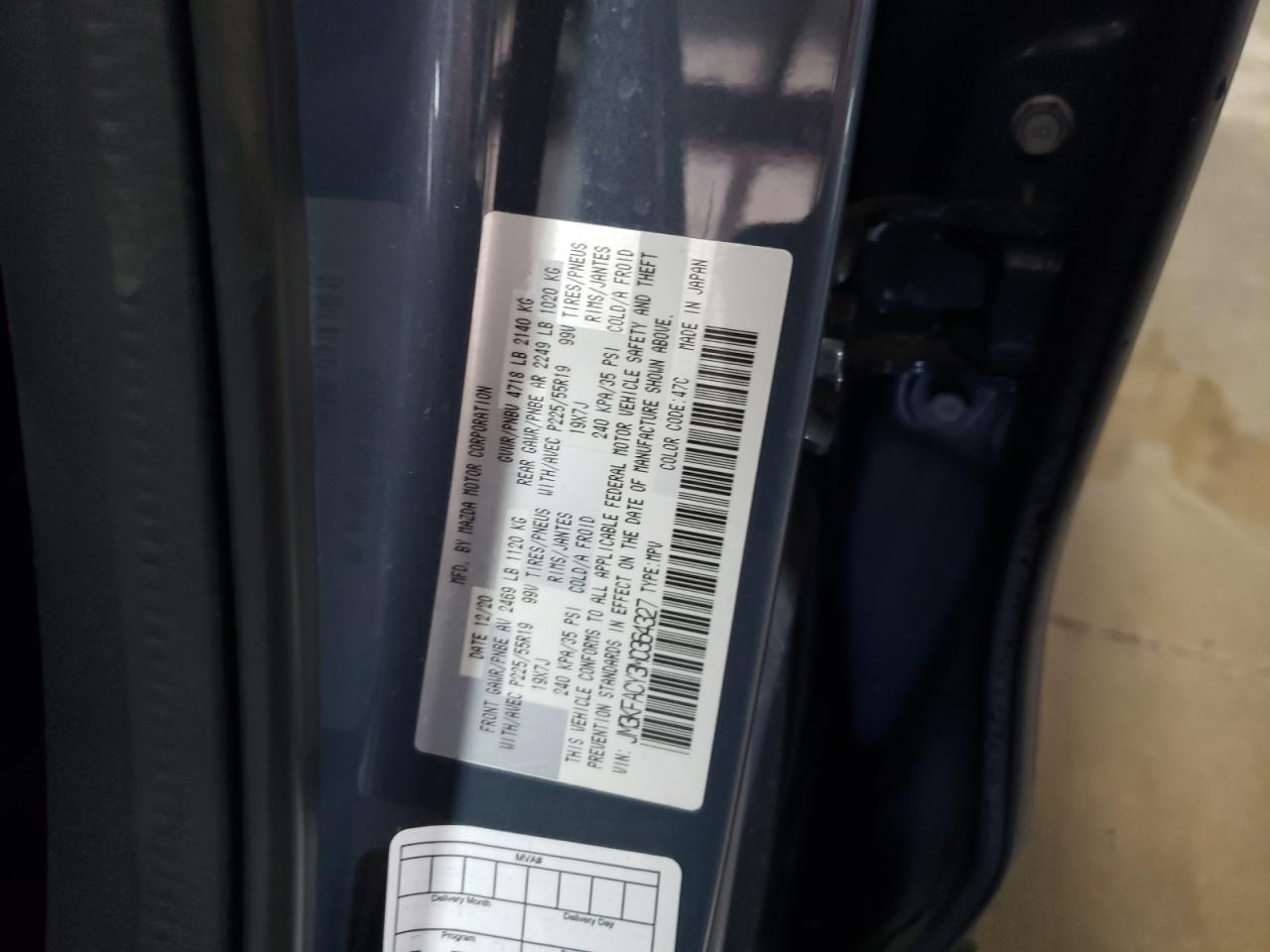 JM3KFACY3M0364327 2021 Mazda Cx-5 Touring