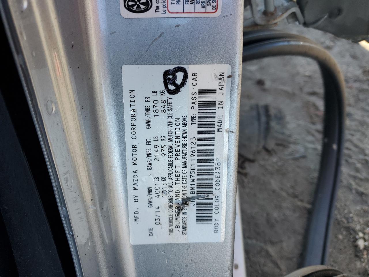 JM1BM1W75E1196123 2014 Mazda 3 Grand Touring