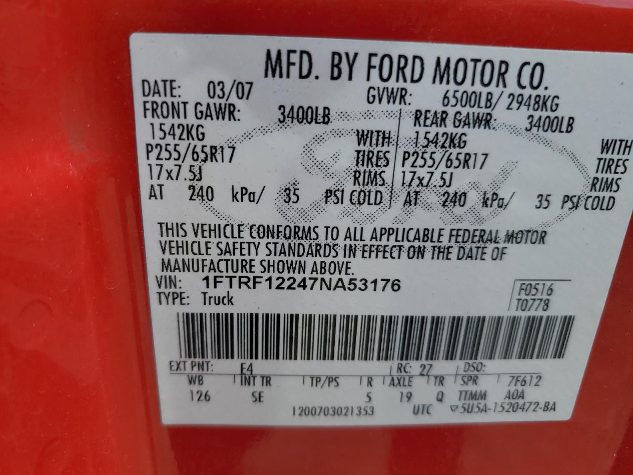 1FTRF12247NA53176 2007 Ford F150