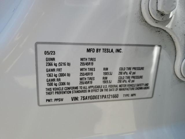 2023 Tesla Model Y VIN: 7SAYGDEE1PA121660 Lot: 57090684