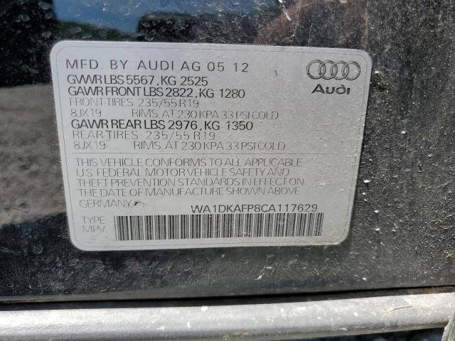 2012 Audi Q5 Premium Plus VIN: WA1DKAFP8CA117629 Lot: 56481434