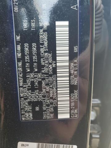 2021 Toyota Highlander Xse VIN: 5TDLZRAH8MS084955 Lot: 54643384