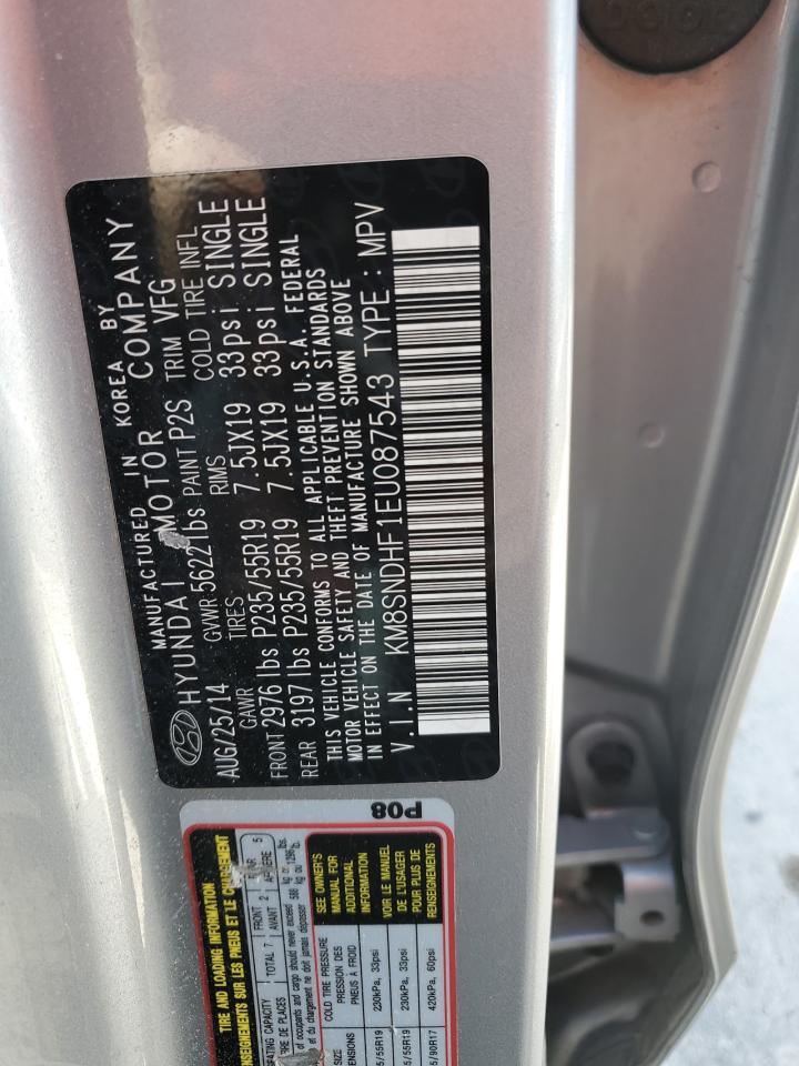 KM8SNDHF1EU087543 2014 Hyundai Santa Fe Gls