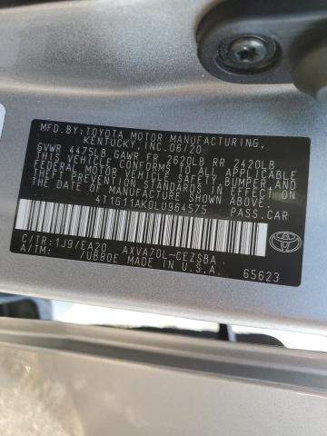 VIN 4T1G11AK0LU964575 2020 Toyota Camry, SE no.12