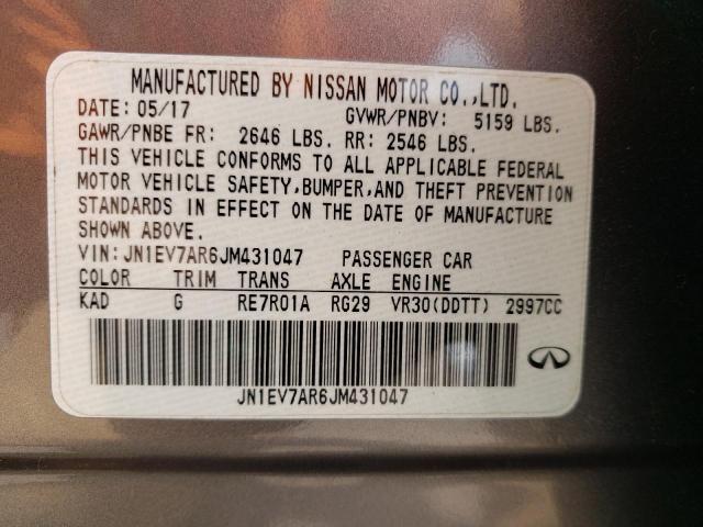 2018 Infiniti Q50 Luxe VIN: JN1EV7AR6JM431047 Lot: 56009884