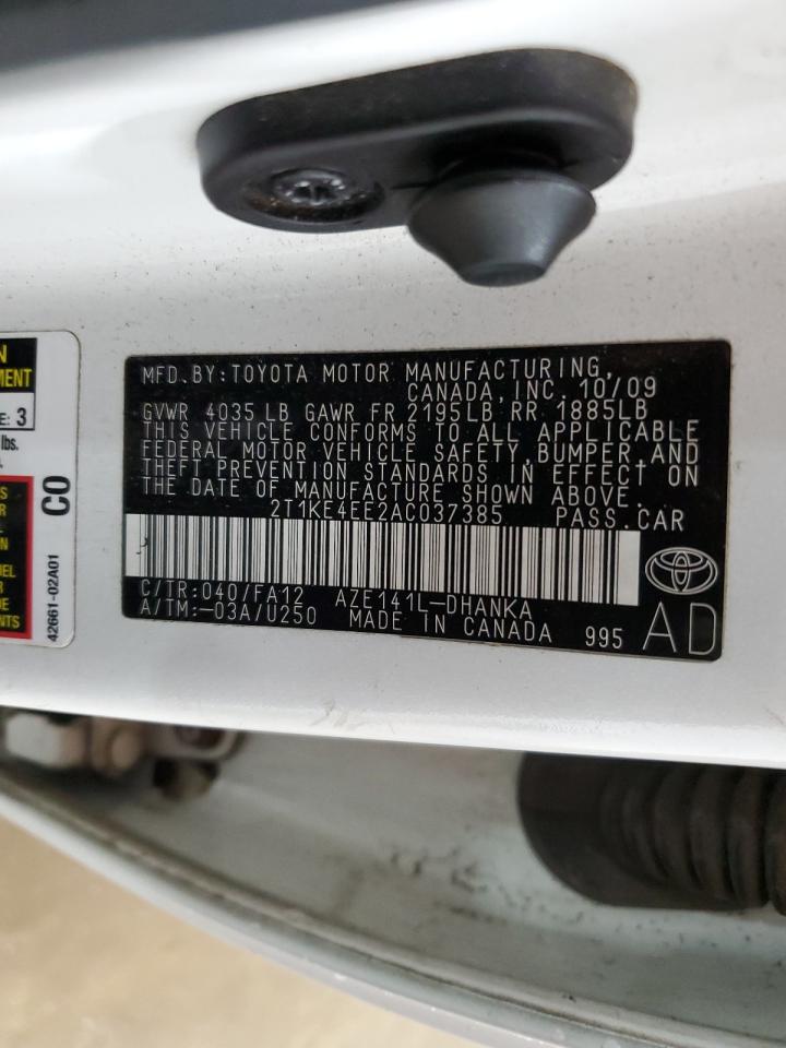 2T1KE4EE2AC037385 2010 Toyota Corolla Matrix S