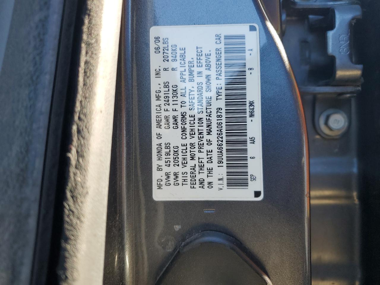 19UUA66226A061879 2006 Acura 3.2Tl