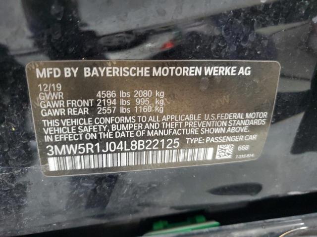 2020 BMW 330I VIN: 3MW5R1J04L8B22125 Lot: 56768134