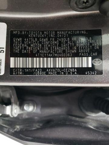 VIN 4T1C11AK7MU460363 2021 Toyota Camry, LE no.12