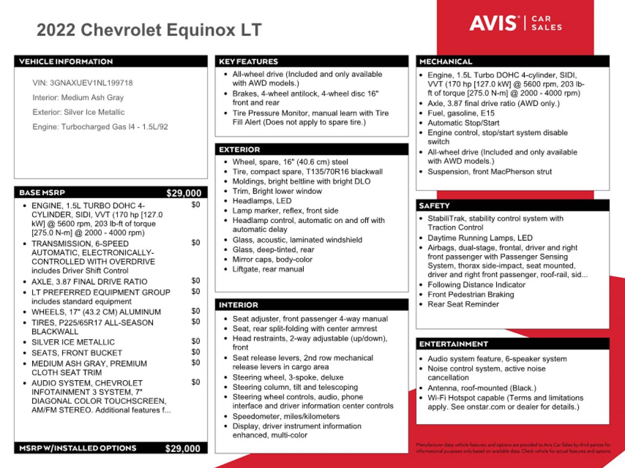 3GNAXUEV1NL199718 2022 Chevrolet Equinox Lt