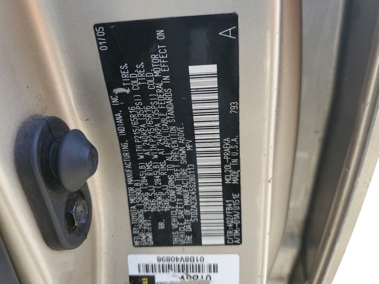5TDZA23C45S280113 2005 Toyota Sienna Ce