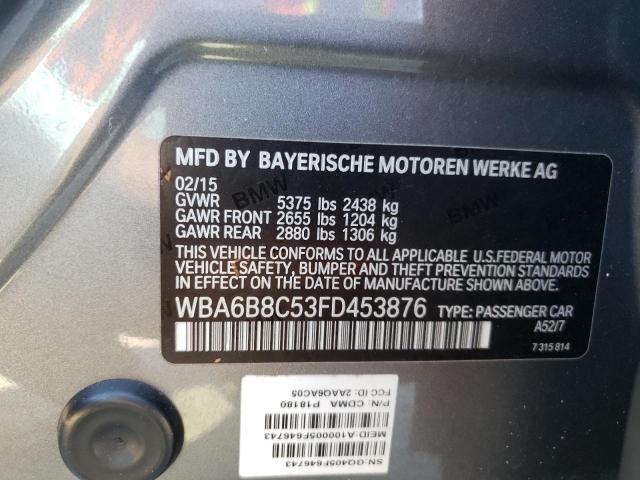 VIN WBA6B8C53FD453876 2015 BMW 6 Series, 640 Xi Gra... no.12