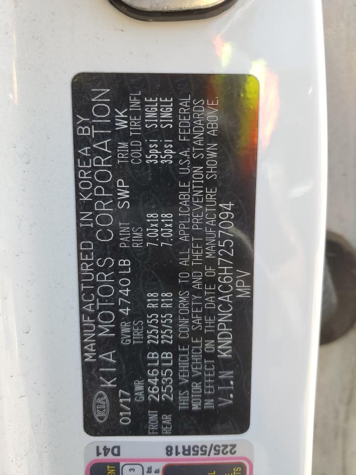 KNDPNCAC6H7257094 2017 Kia Sportage Ex