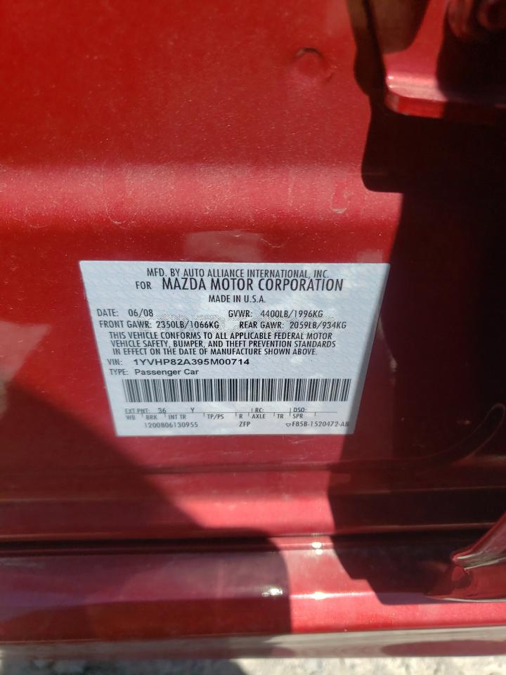 1YVHP82A395M00714 2009 Mazda 6 I