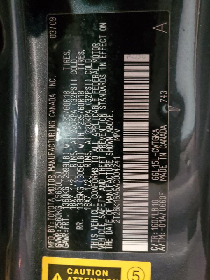 2T2BK1BA5AC004241 2010 Lexus Rx 350