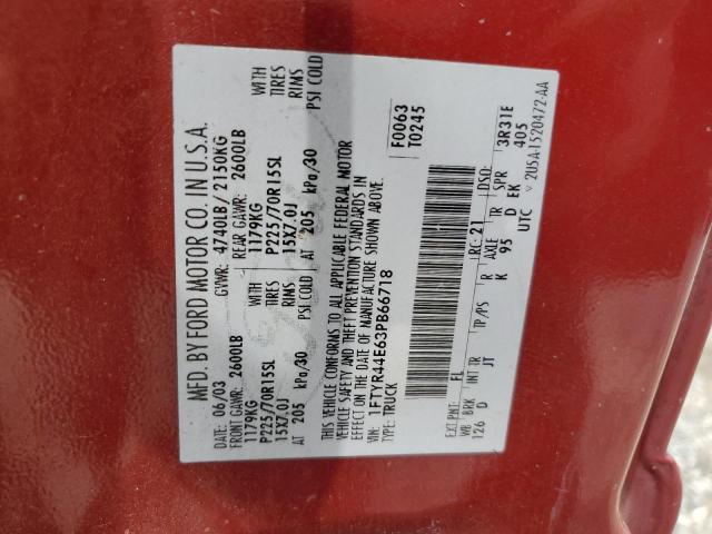 2003 Ford Ranger Super Cab VIN: 1FTYR44E63PB66718 Lot: 56242434