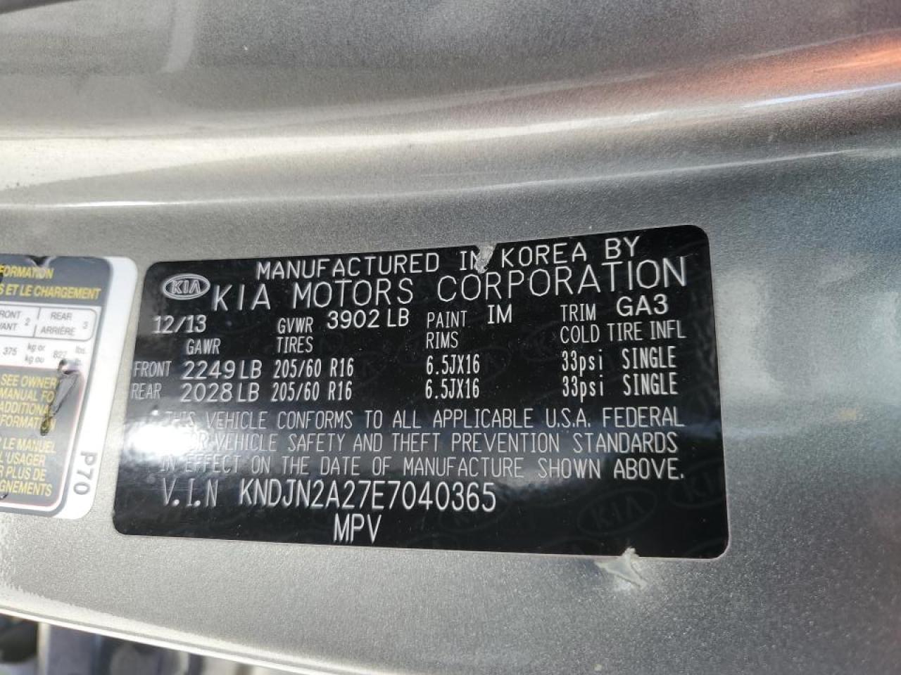 KNDJN2A27E7040365 2014 Kia Soul