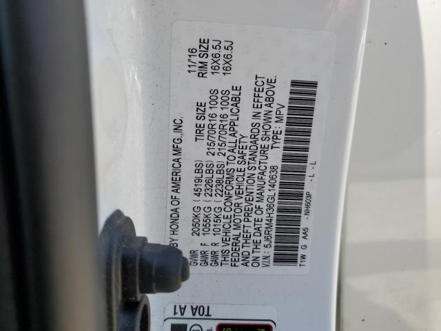 2016 HONDA CR-V LX - 5J6RM4H36GL140638