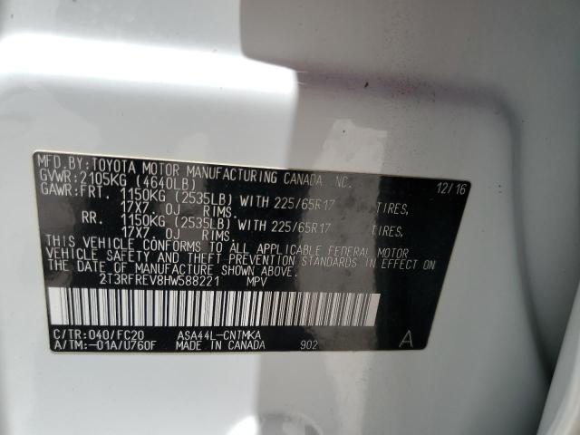 2017 Toyota Rav4 Xle VIN: 2T3RFREV8HW588221 Lot: 56503984