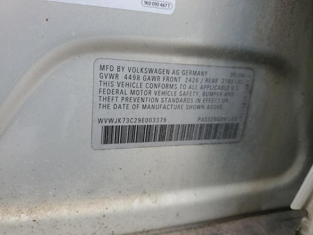 2009 Volkswagen Passat Turbo VIN: WVWJK73C29E003379 Lot: 54679484