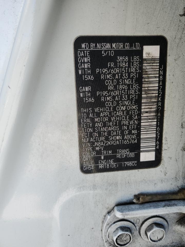 JN8AZ2KR2AT165764 2010 Nissan Cube Base