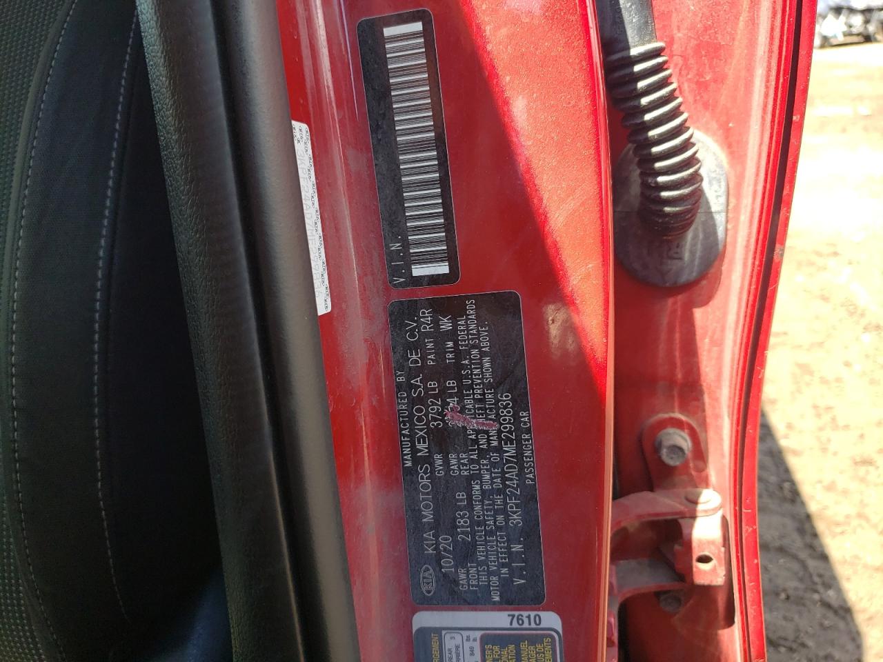 3KPF24AD7ME299836 2021 Kia Forte Fe