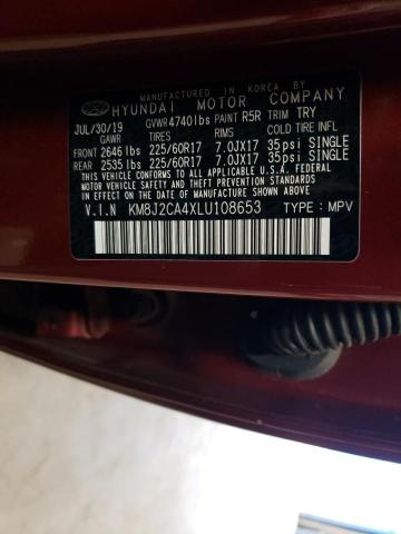 2020 Hyundai Tucson Se VIN: KM8J2CA4XLU108653 Lot: 55183384