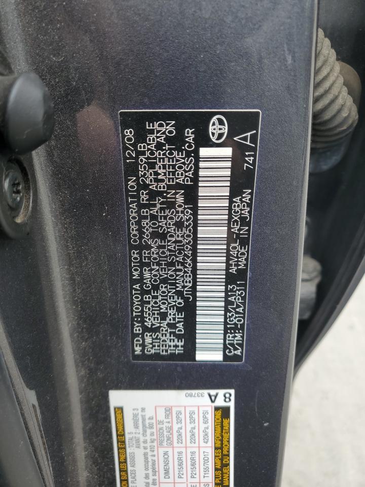 JTNBB46K493053391 2009 Toyota Camry Hybrid