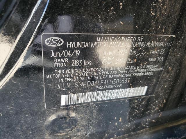 2020 Hyundai Elantra Sel VIN: 5NPD84LF4LH505533 Lot: 55568234