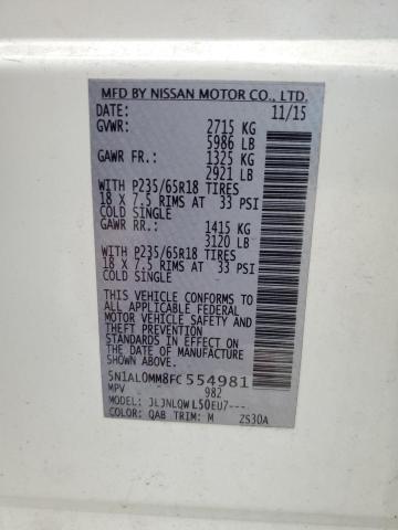 2015 Infiniti Qx60 VIN: 5N1AL0MM8FC554981 Lot: 56476364