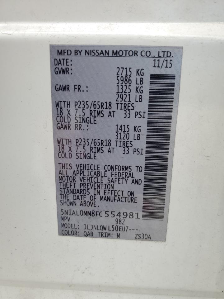 5N1AL0MM8FC554981 2015 Infiniti Qx60