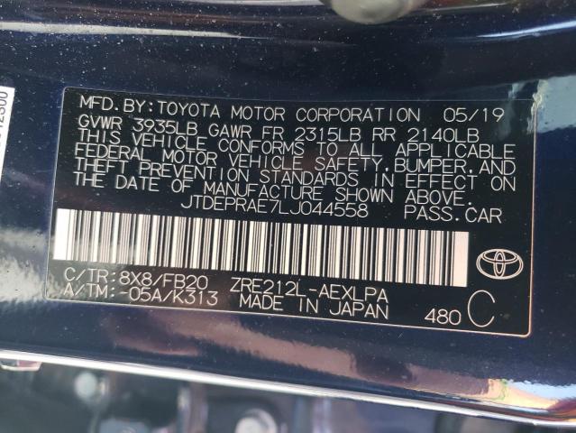 2020 Toyota Corolla Le VIN: JTDEPRAE7LJ044558 Lot: 54280034