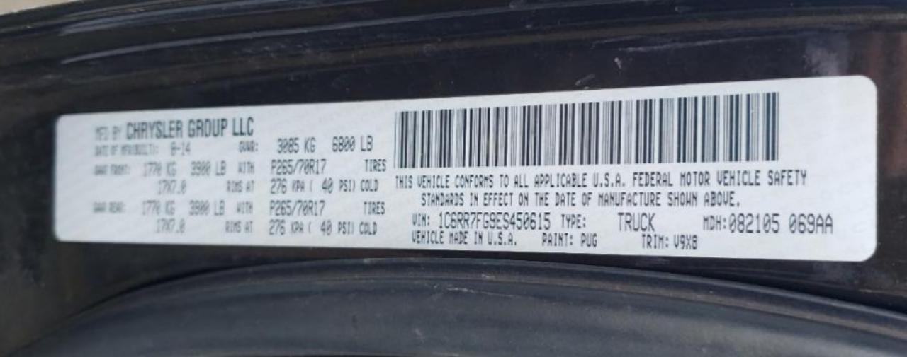 1C6RR7FG9ES450615 2014 Ram 1500 St