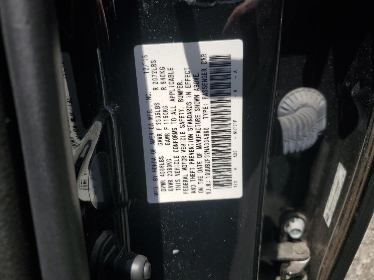 19UUB2F32HA004860 2017 Acura Tlx