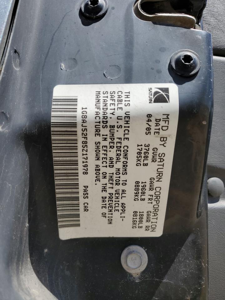 1G8AJ52F85Z171978 2005 Saturn Ion Level 2