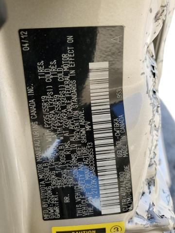 2012 Lexus Rx 350 VIN: 2T2ZK1BA8CC085513 Lot: 55850354